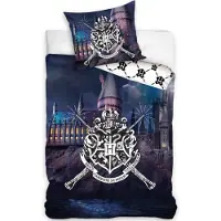 MCU Harry Potter Hogwarts blåtonat sängkläder 100 % bomull