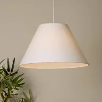 Searchlight Hänglampa Lyta, dimbar, Vitt / opal, Vardagsrum / matsal, Textil / tyger / siden, Skandinavisk, Pendellampa