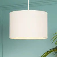 Searchlight Hänglampa Rayna, dimbar, Creme / bärnsten, Vardagsrum / matsal, Textil / tyger / siden, Skandinavisk, Pendellampa