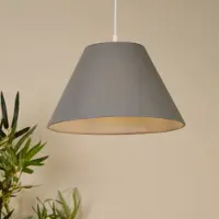Searchlight Hänglampa Lyta, dimbar, Aluminium / grå / zink, Vardagsrum / matsal, Textil / tyger / siden, Skandinavisk, Pendellampa