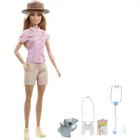 Mattel Barbie Karriärdocka & Lekset, Zoolog Temat med Mode Docka, Temakläder och Tillbehör