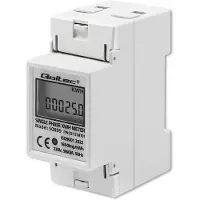 Qoltec enfas elektronisk elmätare/energikonsumtionsmätare på DIN-skena 230V LCD 2P