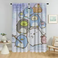 Household supplies MH Sumikko Gurashi Gardiner Barnrum Mörkläggningsgardin för Rum 2 Paneler Heminredningsgardiner Persienner Halloweendekoration Vardagsrum W50xH70cmx2pcs-CL