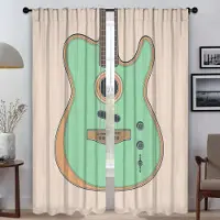 Household supplies MH Nyanser Gitarr Mönster Heminredning Gardiner för Kamera Eleganta Rumsgardiner 2 Delar Avdelare Fönstergardin Vardagsrum Kök W50xH70cmx2pcs-CL