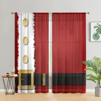 Household supplies MH 2 delar, gardiner med jultomtekostym - 30% mörkläggning - lämpliga för vardagsrum, sovrum, kök, heminredning W200CM H220CM&Rod pocket