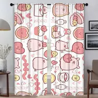 Household supplies MH Eleganta rumsgardiner för kamera rosa gris tyll för sovrum moderna vardagsrumsgardiner 2 stycken avskärmningsfönstergardin nyanser W50xH70cmx2pcs-CL