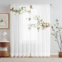 Household supplies MH 2 Delar HD Digital Vita Grenar Fågel Tryckt Fönsterkappa Heminredningsstil Inreda Vardagsrum Sovrum Stångkanal W52H63inchW132H160cm