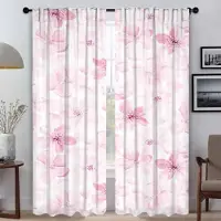 Household supplies MH Blommor Halloween Dekoration Skiljevägg Moderna Vardagsrumsgardiner för Kamera Heminredningsgardiner 2 Delar Mörkläggningsgardin W50xH70cmx2pcs-CL