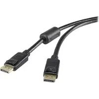 Renkforce DisplayPort Anslutningskabel DisplayPort-kontakt, DisplayPort-kontakt 0.50 m Svart UHD 4K @ 60 Hz guldpläterad kontakt, med ferritkärna RF-4229022