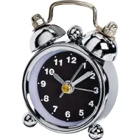 Hama 00186394, Mekanisk väckarklocka, Svart, Silver, Krom, Analog, Batteri, LR1130