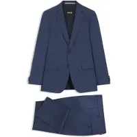 BOSS Two-piece slim-fit suit in micro-patterned stretch cloth