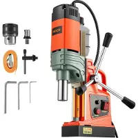 Vevor magnetisk borrpress, 1350 W, 50 mm borrdiameter, 12500N kraftfull bärbar magnetborrpress, 0–800 varv/min justerbar hastighet, med Weldon-skaft, för metallytor, industri och heminredning