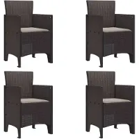 vidaXL Trädgård Stol 4 pcs Brun 53 x 49 x 85 cm PP