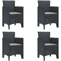 vidaXL Trädgård Stol 4 pcs Antracit 53 x 49 x 85 cm Polypropylen