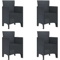vidaXL Trädgård Stol 4 pcs Antracit 53 x 49 x 85 cm PP