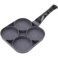 Fishine 4 Håls Stekpanna Non-Stick Värmebeständig Omelettpanna för Pannkakor Hamburgare Kökstillbehör för L