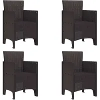 vidaXL Trädgård Stol 4 pcs Brun 53 x 49 x 85 cm PP