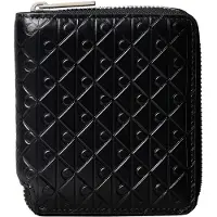 Calvin Klein Embossed Allover Monogram Zip Bifold Wallet