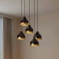 Opviq Hänglampa Yildo , dimbar, Svart, Vardagsrum / matsal, Metall, Modern, Pendellampa