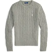 Ralph Lauren för kvinnor. 211971795001 Grå knuten tröja (M), Casual, Bomull