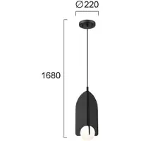 VIOKEF Hänglampa Fedora, dimbar, Svart, Vardagsrum / matsal, Metall, Pendellampa