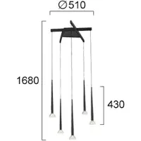 VIOKEF Pendellampa Rina, Svart, Vardagsrum / matsal, Metall, Modern
