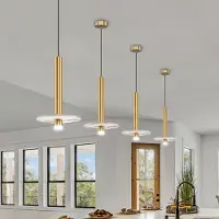 VIOKEF Pendellampa Leandros, Mässing / guld, Vardagsrum / matsal, Metall