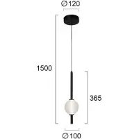 VIOKEF Pendellampa Abeona, Svart, Vardagsrum / matsal, Metall