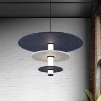 VIOKEF Pendellampa Azul, Aluminium / grå / zink, Vardagsrum / matsal, Syntetmaterial