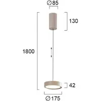 VIOKEF Pendellampa Denver, Creme / bärnsten, Vardagsrum / matsal, Aluminium / grå / zink, Modern