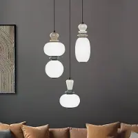 VIOKEF Pendellampa Gemma, Multifärgad, Vardagsrum / matsal, Glas