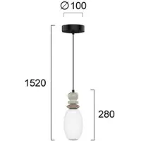 VIOKEF Pendellampa Gemma, Multifärgad, Vardagsrum / matsal, Glas