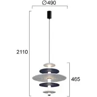 VIOKEF Pendellampa Azul, Aluminium / grå / zink, Vardagsrum / matsal, Syntetmaterial