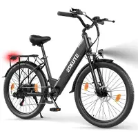 Electric Ride ESKUTE C100 PLUS Stadspendling Elcykel För Unisex 36V13AH Batteri 250W Motor 26 Tum Hjul Elcykel Med Passagerarsäte Bekväm och Praktisk svart