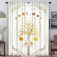 Household supplies MH Mörkläggningsgardin för rum 2 paneler Livets träd Moderna vardagsrumsgardiner Halloweendekoration Rumsavdelare Tyll för sovrum hem W50xH70cmx2pcs-CL