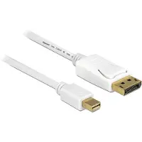 DeLOCK Mini-DisplayPort / DisplayPort Adapterkabel Mini DisplayPort-kontakt, DisplayPort-kontakt 5.00 m Vit 83484 guldpläterad kontakt DisplayPort-kabel