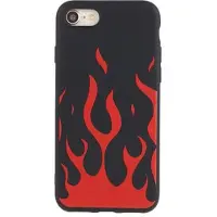 Mtp Products iPhone 7/8/SE (2020)/SE (2022) Silikonskal med flammor - Svart