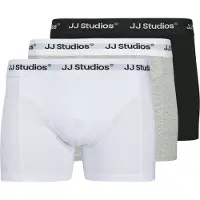Jack & Jones Boxershorts 'JACSOHO' gråmelerad / svart / vit