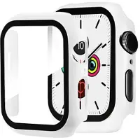 Mtp Products Apple Watch SE (2022)/SE/6/5/4 Plastskal med Härdat Glas Skärmskydd - 40mm - Vit