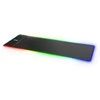 Mtp Products Stort halkfritt RGB-tangentbord/musplatta med 15W trådlös laddare - svart