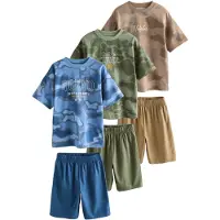 Next Pyjamas blå / brun / grön / off-white