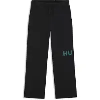 HUGO Cotton-terry tracksuit bottoms with logo print