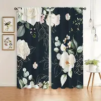 Yiran Furniture 2 st Blommig Stilfull Solrosgardin Digitaltryck Perfekt För Vardagsrum, Sovrum, Kontor, Prinsessrum Och Heminredning W60H60(CM)x2pcs&Rod Pocket