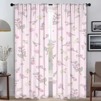 Household supplies MH Gardiner för heminredning 2 stycken Många blommor Tyll för sovrumsfönster Gardiner Rumsavdelare Vardagsrumsgardiner Persienner W50xH70cmx2pcs-CL