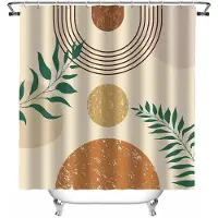 Household supplies MH Boho Duschdraperi Vattentätt Badrumsdraperi med 12 Krokar 72 x 72 Modernt Duschdraperi med Växttryck Set För Badrum 90x180 inches