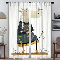 Household supplies MH Fönstergardin för Rum 2 Paneler Söt Baby av Gru Mörkläggningsgardiner Tyll för Sovrum Heminredningsgardiner Persienner Vardagsrum W50xH70cmx2pcs-CL
