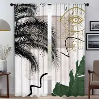 Household supplies MH Eukalyptus Fläktpalm Fönstergardin för Rum 2 Paneler Skärmar Moderna Vardagsrumsgardiner för Kamera Halloween Dekoration Partition W50xH70cmx2pcs-CL