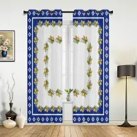 Household supplies MH Etnisk stil Bohemisk Abstrakt Blomma Gardiner för Sovrum Vardagsrum Draperier Kök Barnrum Fönstergardin Heminredning 135W x 60H(cm) x1