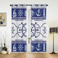 Household supplies MH Svart Drakblå Gardiner i Kinesisk Stil för Sovrum Vardagsrum Draperier Kök Barnrum Fönstergardin Modern Heminredning 135W x 60H(cm) x1