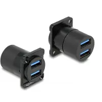 DeLOCK - D-Type - USB socket mechanism - USB 3.2 Gen 1 - USB - 2 USB-uttag - svart